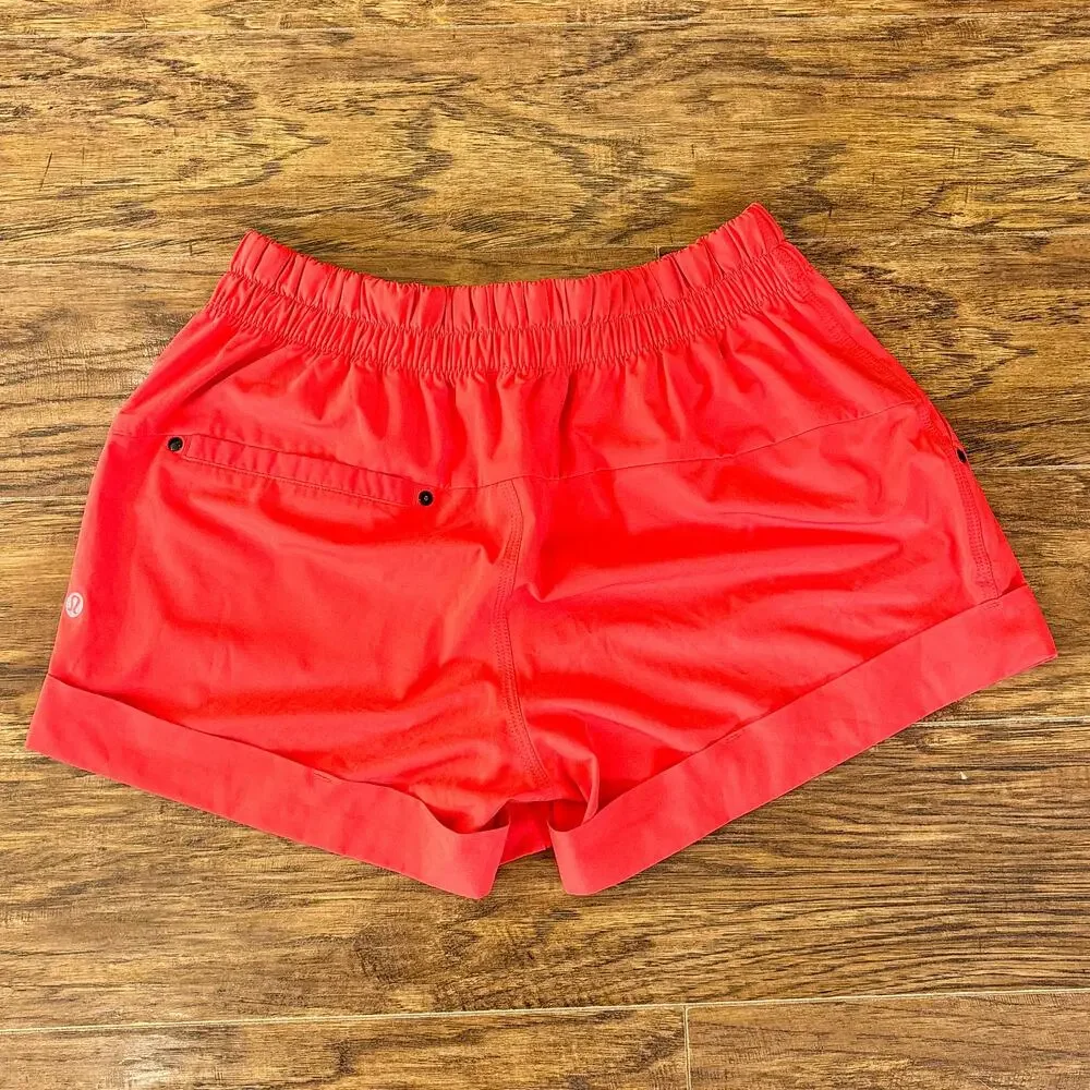 Lululemon Spring Break Away Short Red Coral Cuffed Athletic Shorts Women's 6